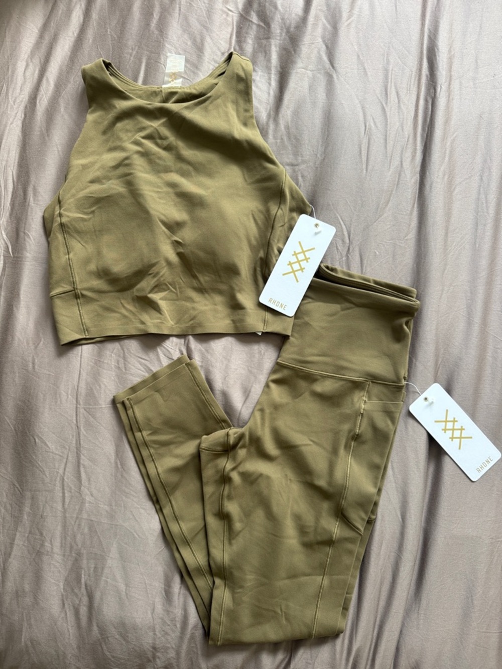 RHONE Revive 7/8 Pocket Legging + Revive Long Line Bra Set